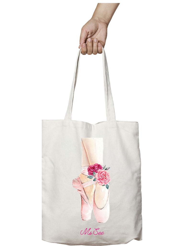 BL1 : Tote Bag - Ballet Shoes + Roses