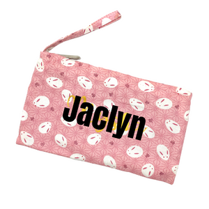 Canvas Pouch - Pink Bunnies