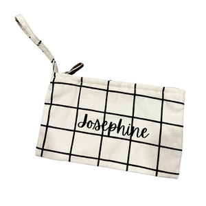Canvas Pouch - Black and White Checkers