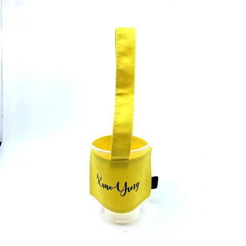 Personalised canvas cup holder - Yellow