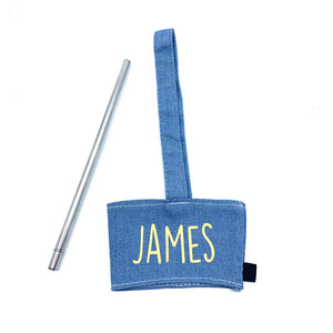 Personalised canvas cup holder - Blue