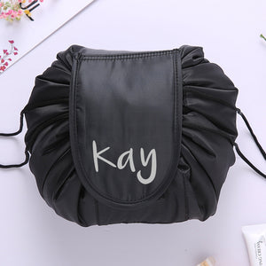 Personalised Drawstring Make Up Pouch (Black)