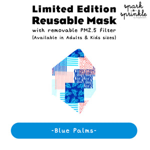 Reusable Mask (Blue Palms) LIMITED EDITION