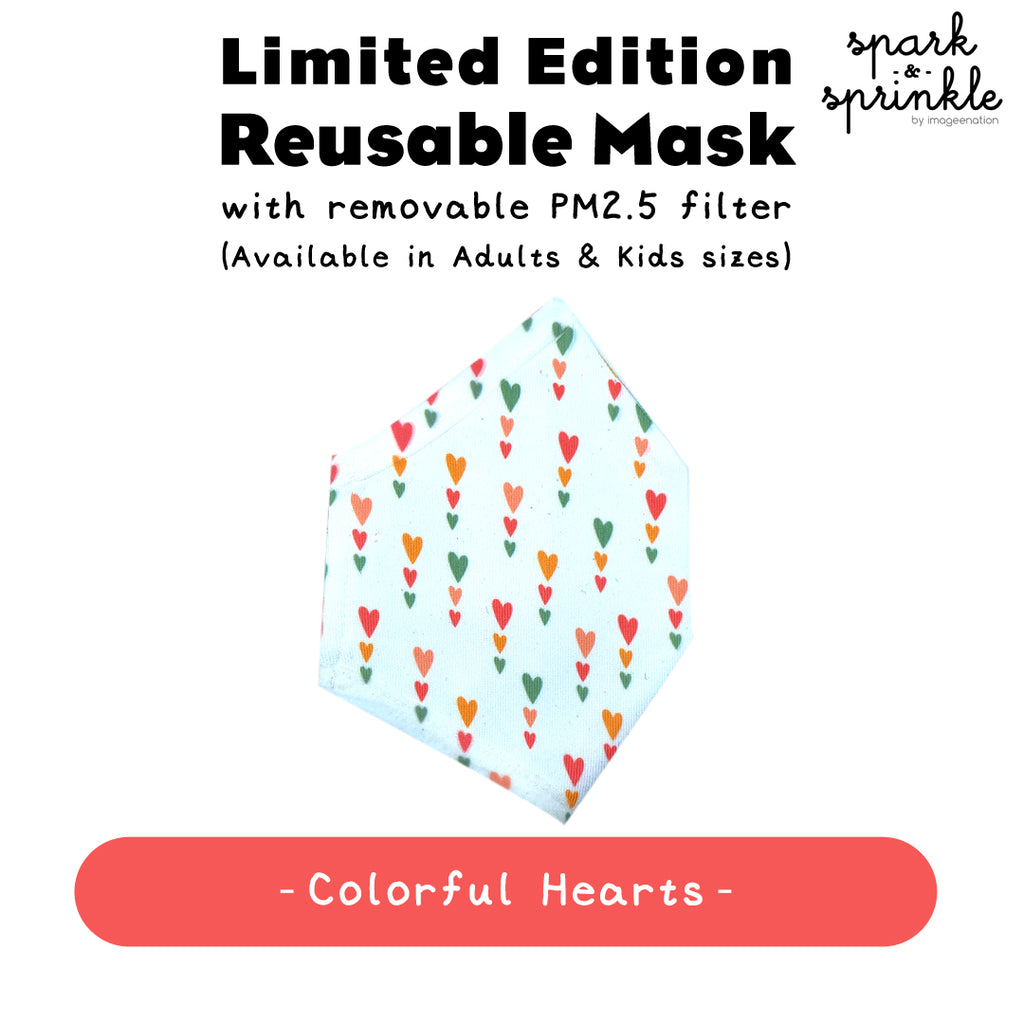 Reusable Mask (Colourful Hearts) LIMITED EDITION
