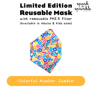 Reusable Mask (Colourful Number Jumble) LIMITED EDITION