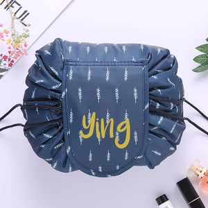 Personalised Drawstring Make Up Pouch (Feather)