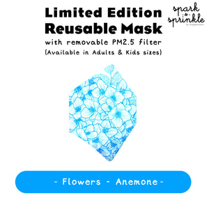 Reusable Mask (Flowers - Anemone) LIMITED EDITION