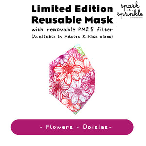 Reusable Mask (Flowers - Daisies) LIMITED EDITION
