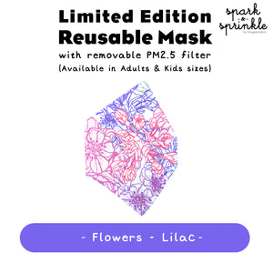 Reusable Mask (Flowers - Lilac) LIMITED EDITION