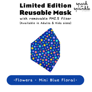 Reusable Mask (Flowers - Mini Blue Floral) LIMITED EDITION