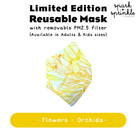 Reusable Mask (Flowers - Orchids) LIMITED EDITION