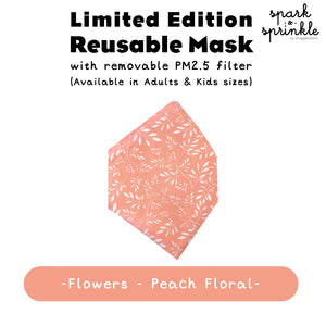 Reusable Mask (Flowers - Peach Floral) LIMITED EDITION