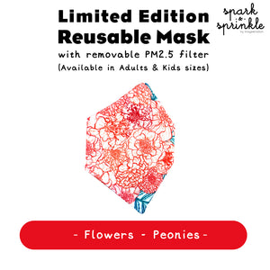 Reusable Mask (Flowers - Peonies) LIMITED EDITION
