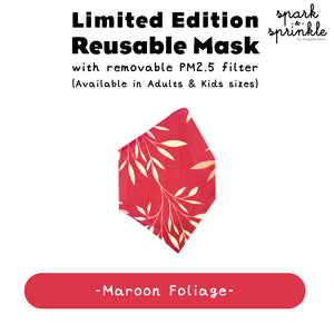 Reusable Mask (Foliage - Maroon) LIMITED EDITION