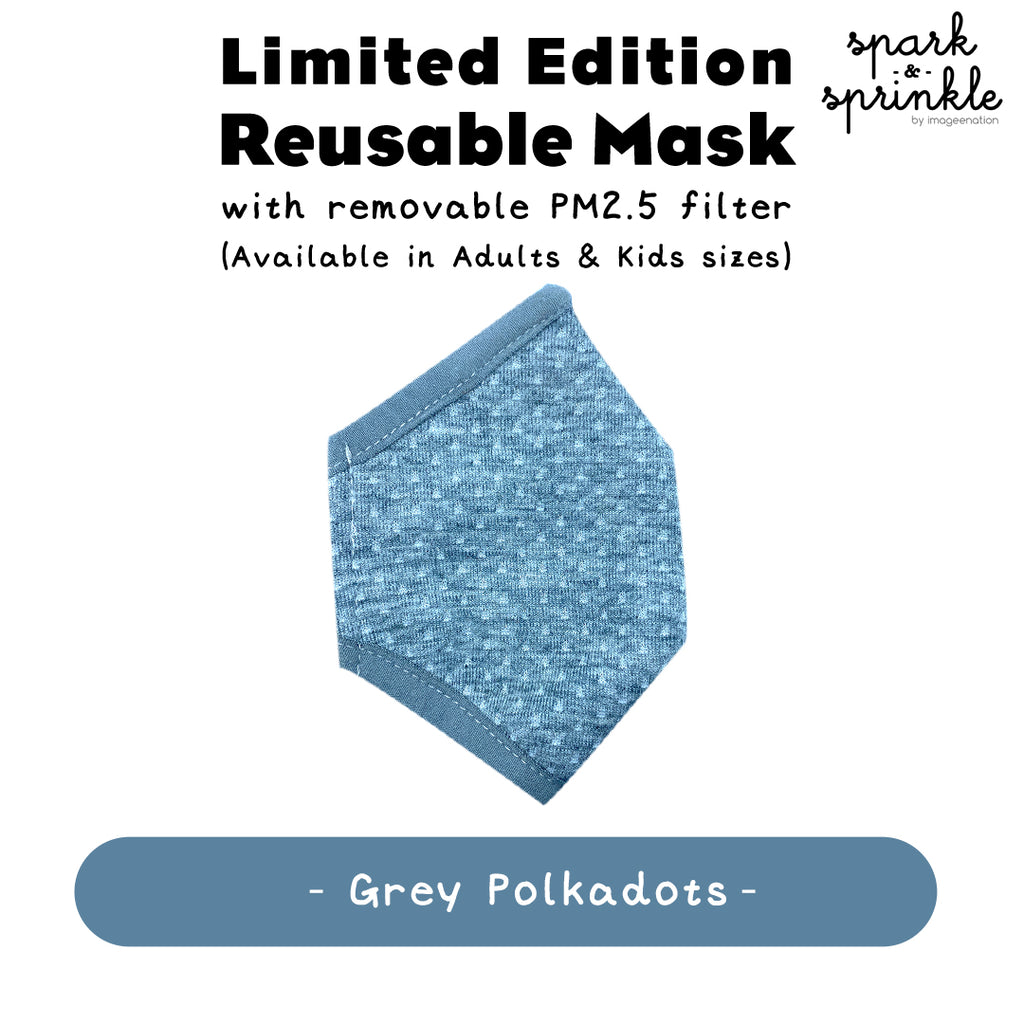 Reusable Mask (Grey Polkadots)