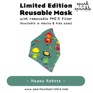Reusable Mask (Happy Robots) LIMITED EDITION