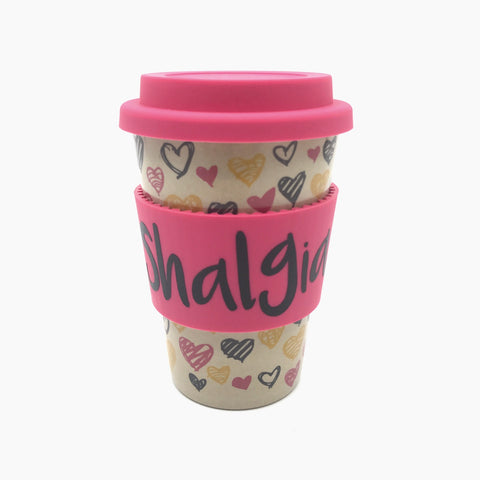 Doodle Hearts Cafe Mug (Pink)