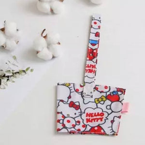 Personalised Canvas Cup Holder - White polka-dotted Hello Kitty