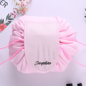Personalised Drawstring Make Up Pouch (Light Pink)