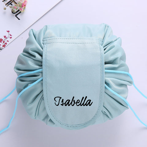 Personalised Drawstring Make Up Pouch (Mint Green)