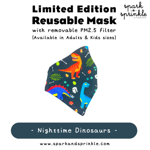 Reusable Mask (Nighttime Dinosaurs) LIMITED EDITION
