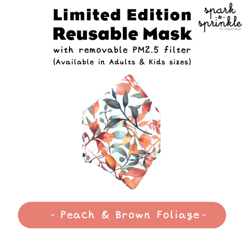 Reusable Mask (Foliage - Peach & Brown) LIMITED EDITION
