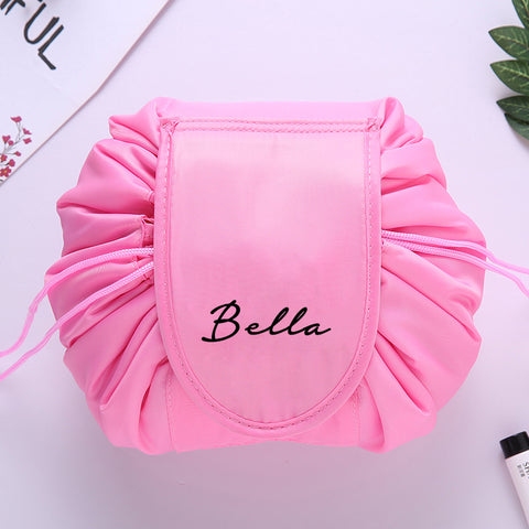 Personalised Drawstring Make Up Pouch (Pink)
