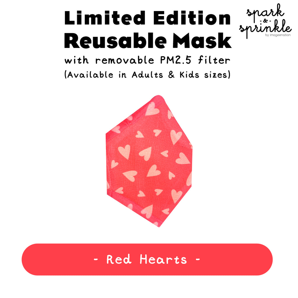 Reusable Mask (Red Hearts) LIMITED EDITION