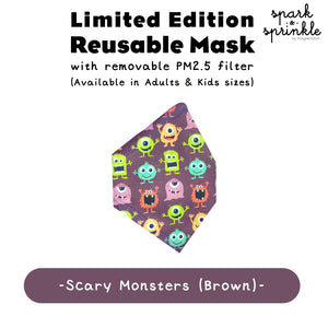 Reusable Mask (Scary Monsters - Brown) LIMITED EDITION