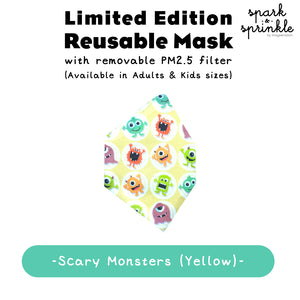 Reusable Mask (Scary Monsters - Yellow) LIMITED EDITION