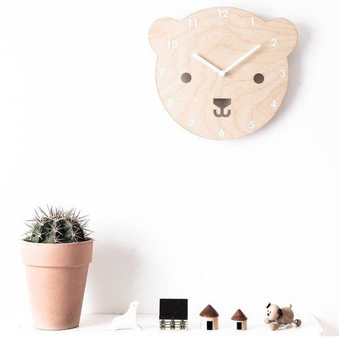 Wooden Clock - Bear