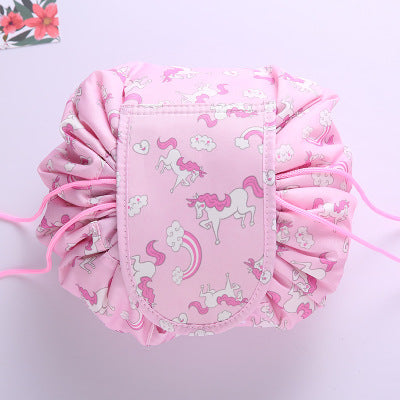 Personalised Drawstring Make Up Pouch (Pink Unicorn)