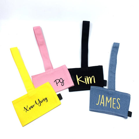 Personalised canvas cup holder - Black