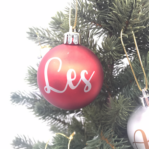 Personalised Christmas Bauble (Red)