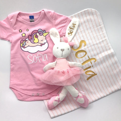 Baby Gift Box 7 : Romper + Blanket + Soft Toy