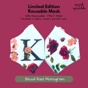 Reusable Mask (Blood Red Monogram) LIMITED EDITION