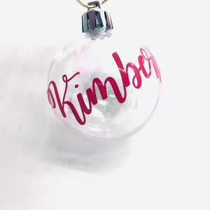 Personalised Christmas Bauble (Transparent)