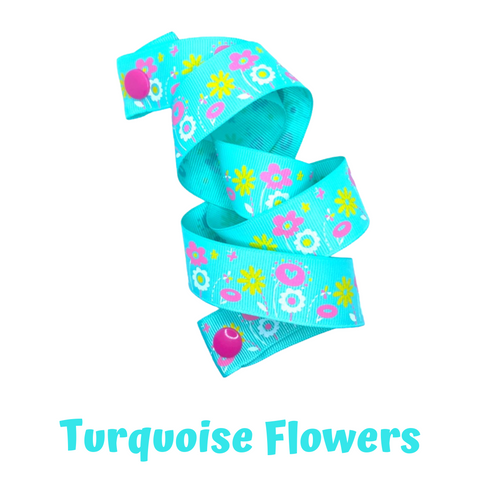 Mask Strap - Turquoise Flowers