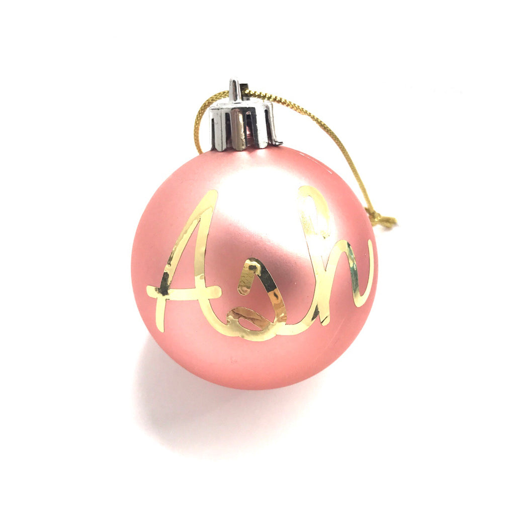 Personalised Christmas Bauble (Matte Pink)