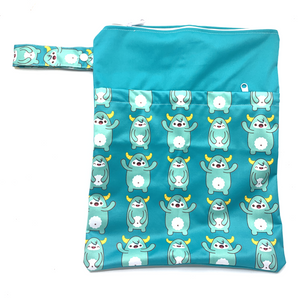 Large Wetbag (Strip) - Turquoise Monsters