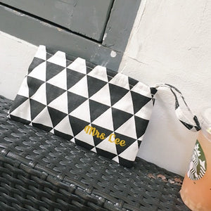 Canvas Pouch - Black Triangles