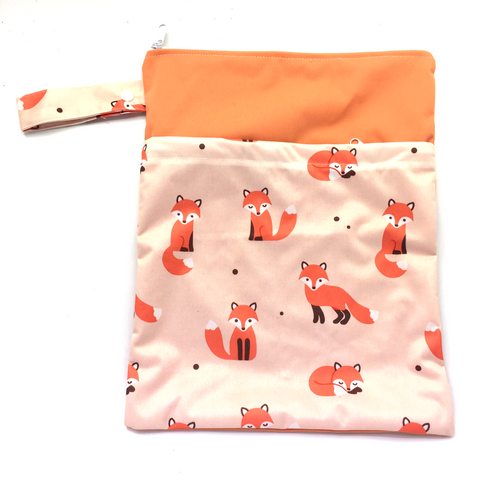Large Wetbag (Strip) - Orange Cute Fox