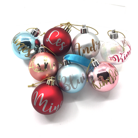 Personalised Christmas Bauble (Matte Pink)