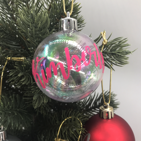 Personalised Christmas Bauble (Transparent)