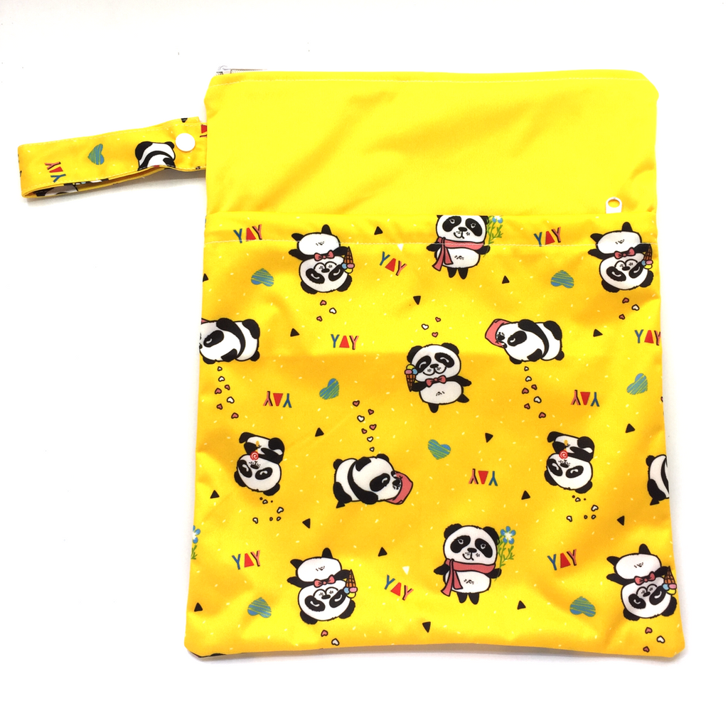 Large Wetbag (Strip) - Yellow Panda