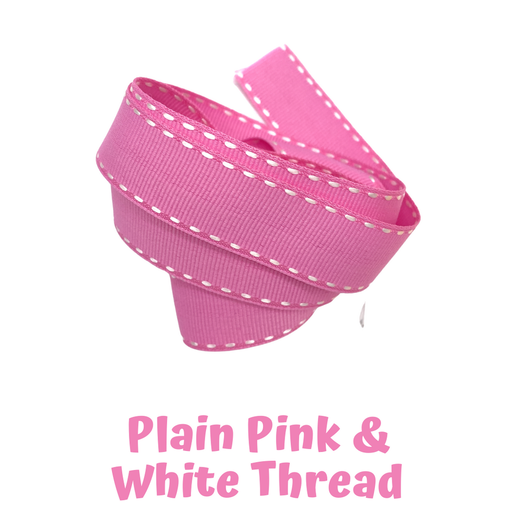 Mask Strap - Plain Pink & White Thread